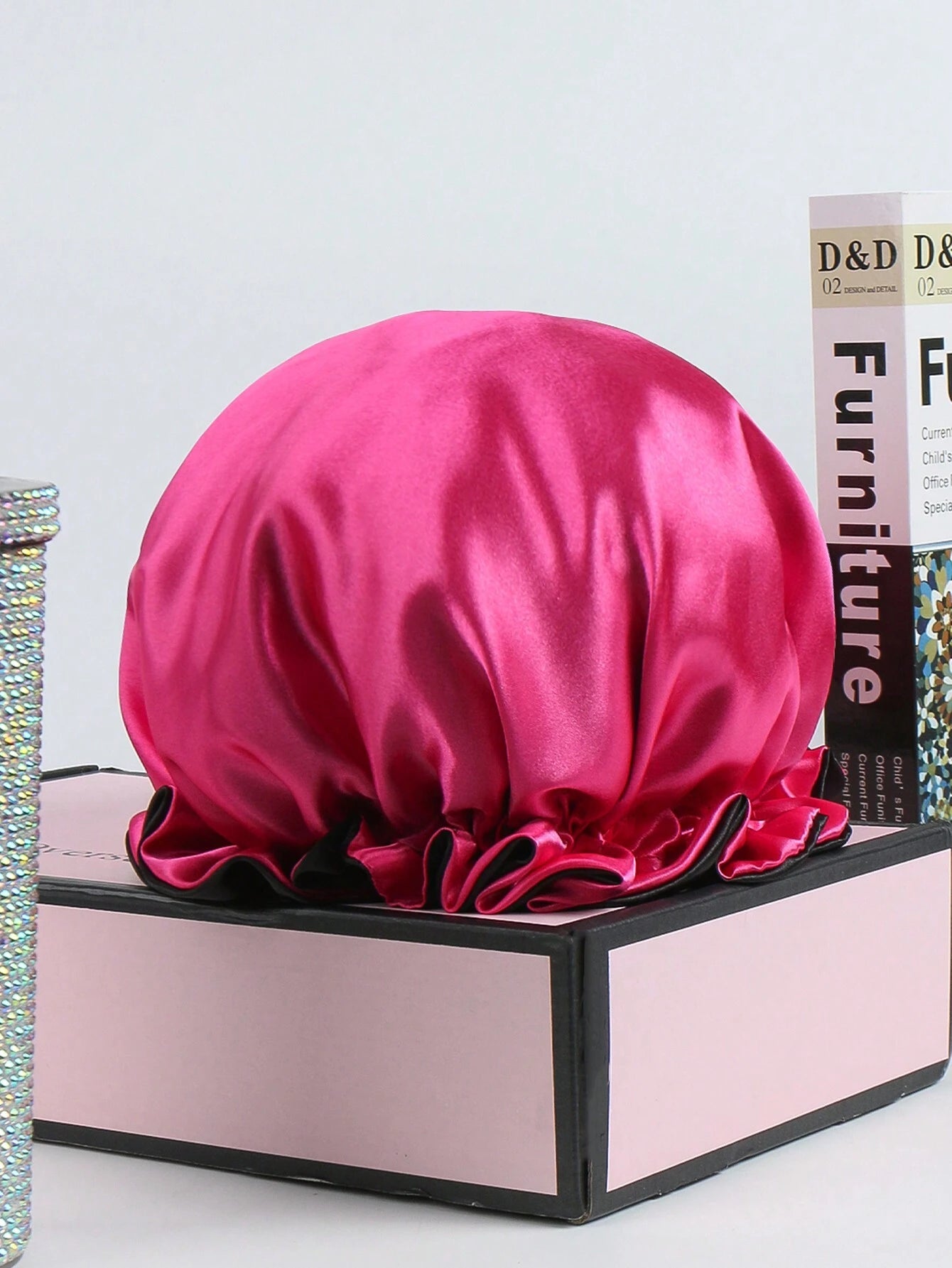 Color Block Satin Sleeping Hat Silk Bonnet Satin Bonnet Valentine'S Day