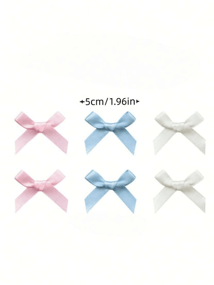 18Pcs Cute & Elegant White Ribbon Bow Hair Clips for Little Girls in Ballet Style