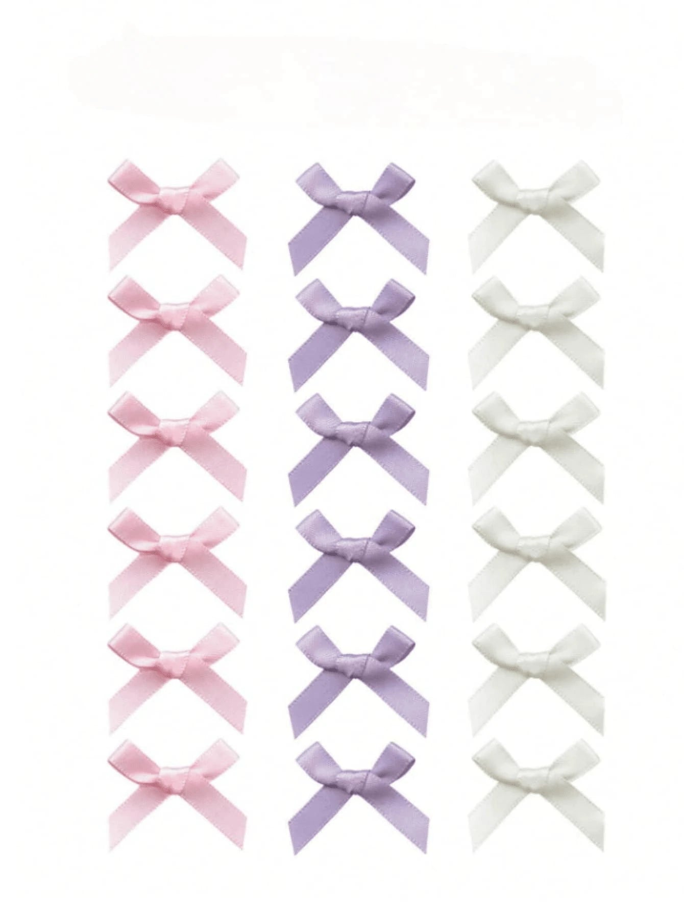 18Pcs Cute & Elegant White Ribbon Bow Hair Clips for Little Girls in Ballet Style