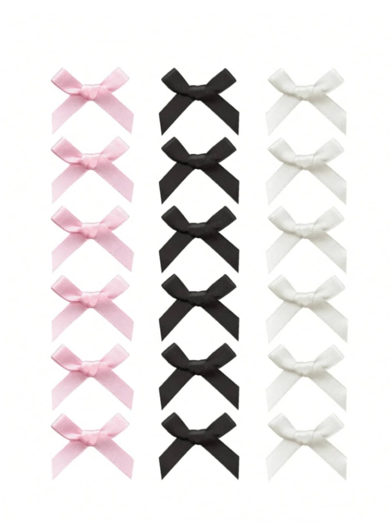 18Pcs Cute & Elegant White Ribbon Bow Hair Clips for Little Girls in Ballet Style