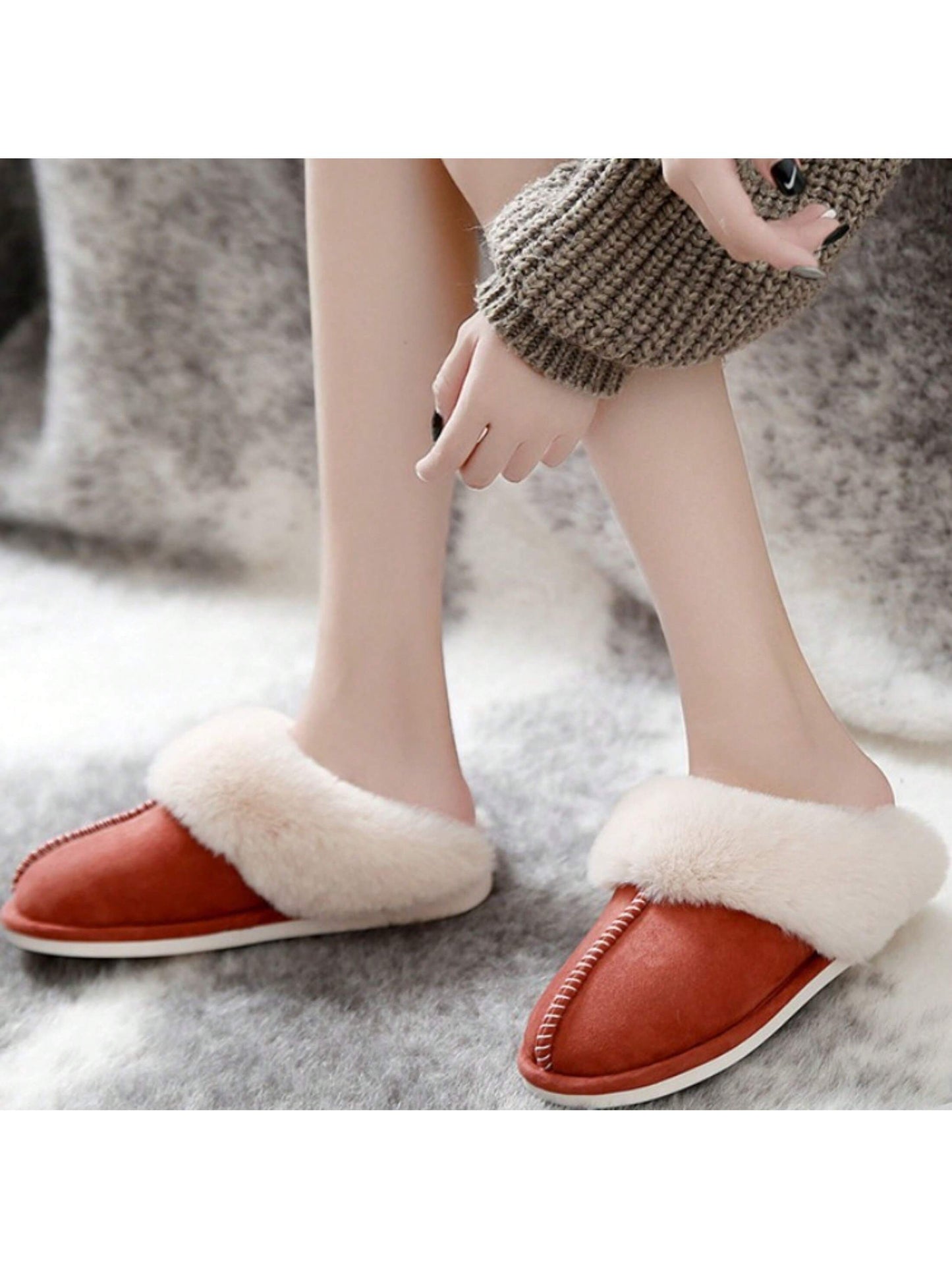 Womens Slippers Fluffy Cozy Fashion Slippers Warm Soft House Slippers