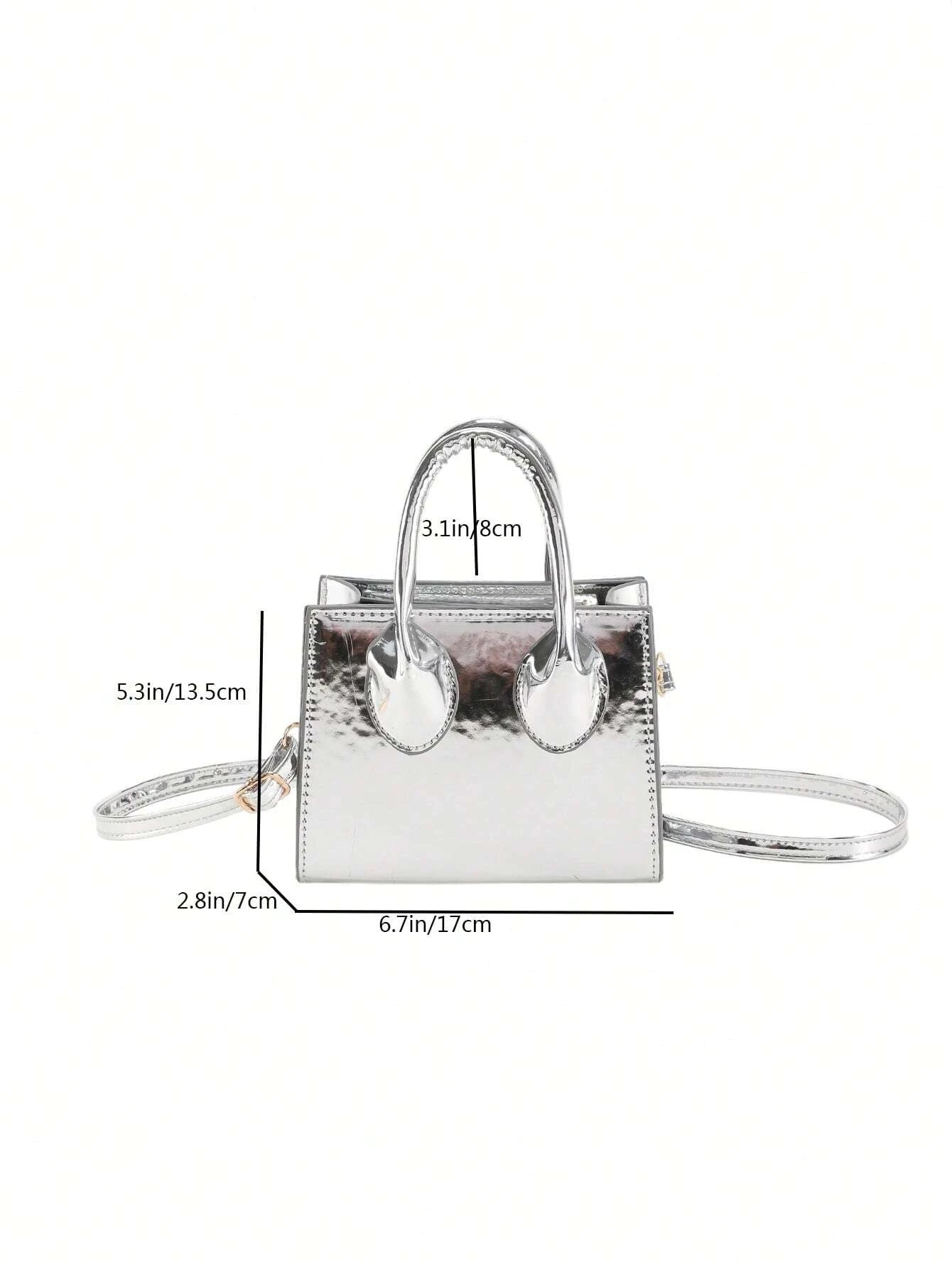 Valentine'S Day Gifts Mini Fashionable Solid Color PU Leather Handbag & Crossbody Bag, Lipstick Pouch