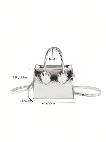 Valentine'S Day Gifts Mini Fashionable Solid Color PU Leather Handbag & Crossbody Bag, Lipstick Pouch