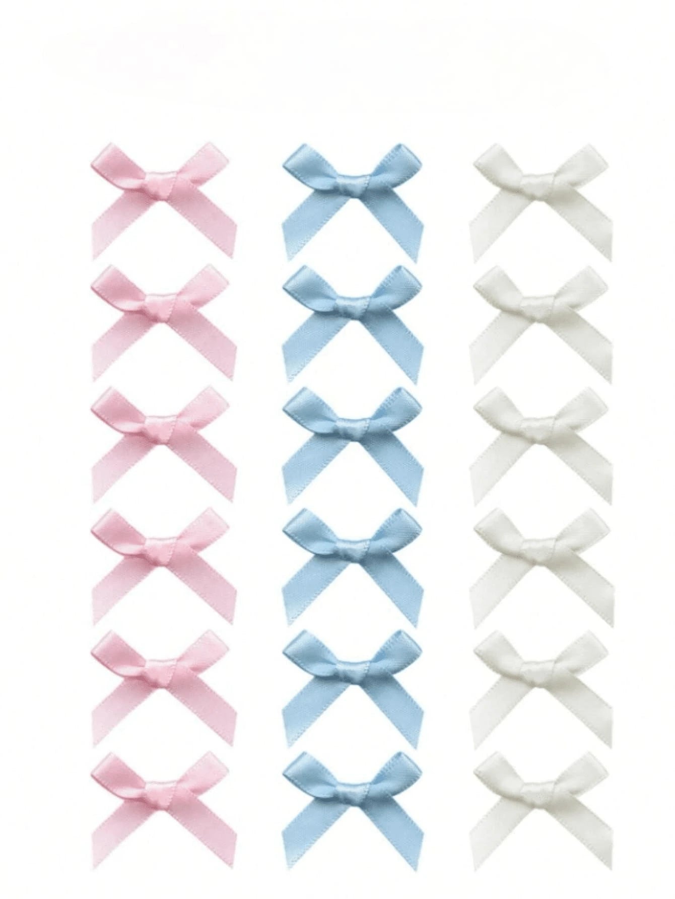 18Pcs Cute & Elegant White Ribbon Bow Hair Clips for Little Girls in Ballet Style