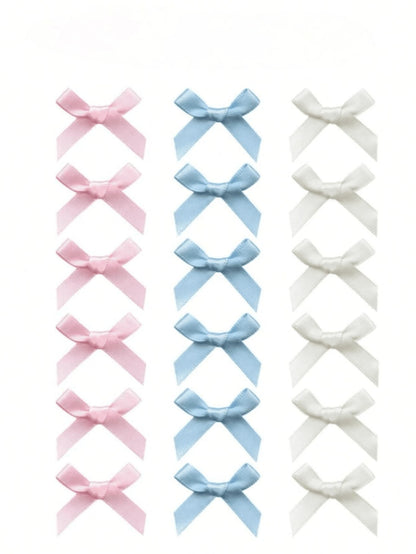 18Pcs Cute & Elegant White Ribbon Bow Hair Clips for Little Girls in Ballet Style