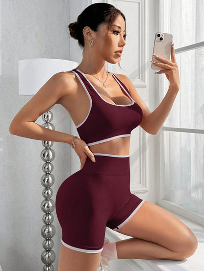 Sport Studio Ribbed Knit Wideband Waist Sports Set Workout Women Set