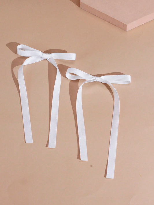 2Pcs Ballet Style Women'S Simple Ribbon Bow Hair Clip, Suitable for Any Occasion Cute Flower Clip Valentine'S Day Valentines