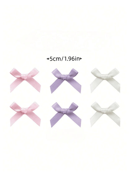 18Pcs Cute & Elegant White Ribbon Bow Hair Clips for Little Girls in Ballet Style