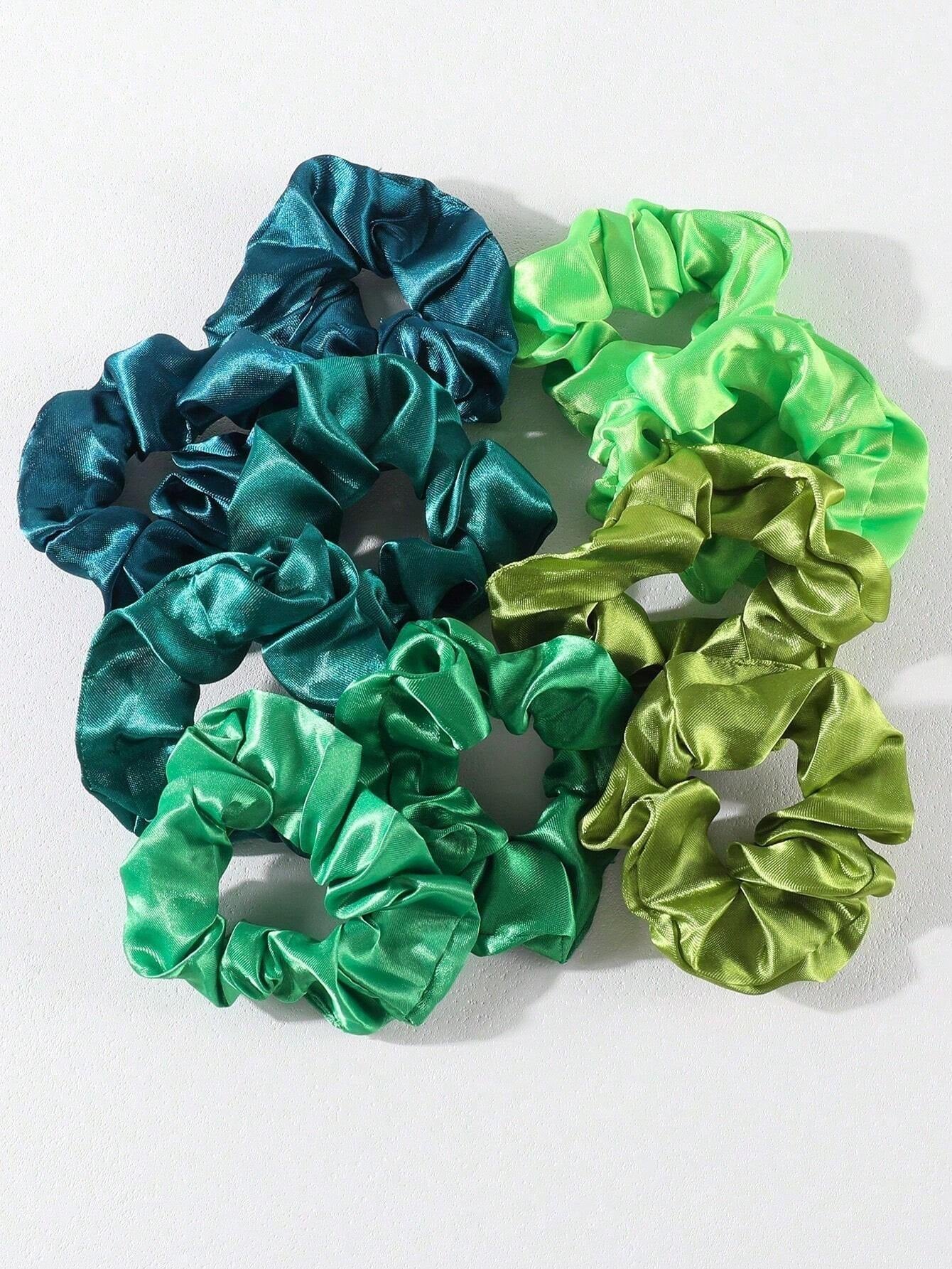 30 Pcs Random Color Satin Scrunchies Hair Ties for Girls, Elastic Hair Bands with Colorful Ribbons, Ponytail Holders for Daily Use