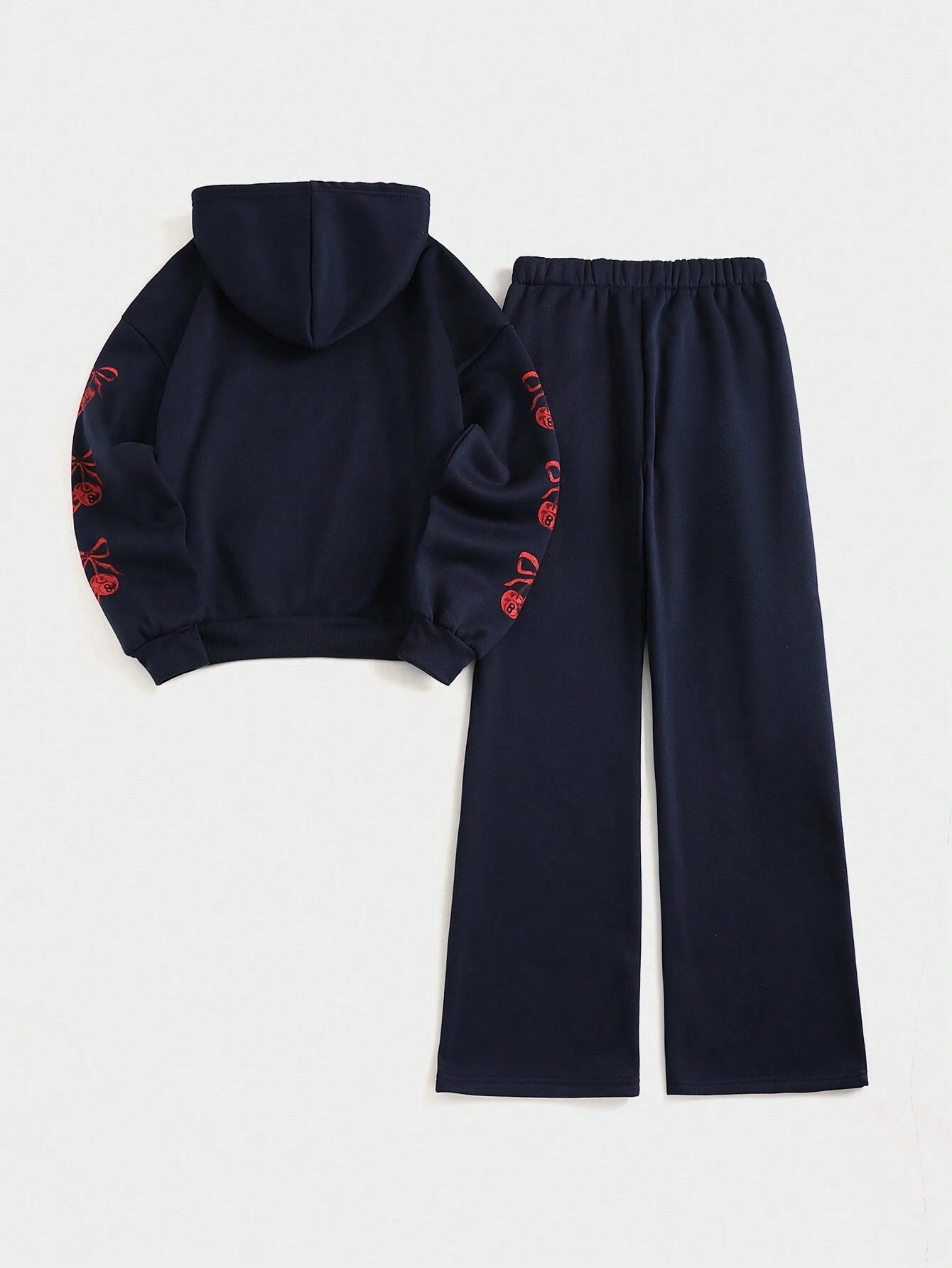 Streethx Hooded Sweatshirt and Pants Set with Printed Pattern