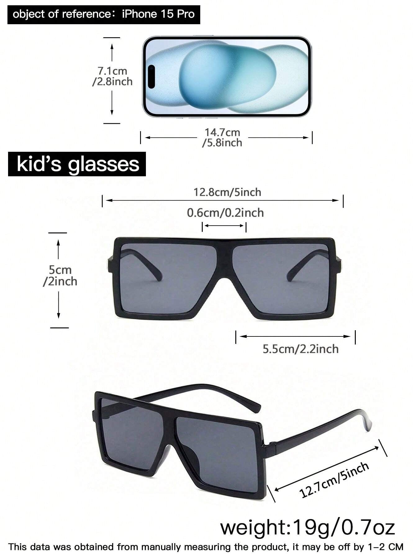 4 PCS Children'S 4-8Y Love Frame and Large Square Frame Fashion Glasses for Daily Outings and Dress Up