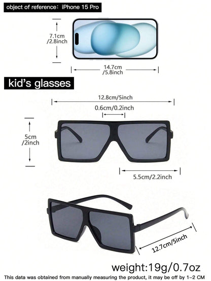 4 PCS Children'S 4-8Y Love Frame and Large Square Frame Fashion Glasses for Daily Outings and Dress Up