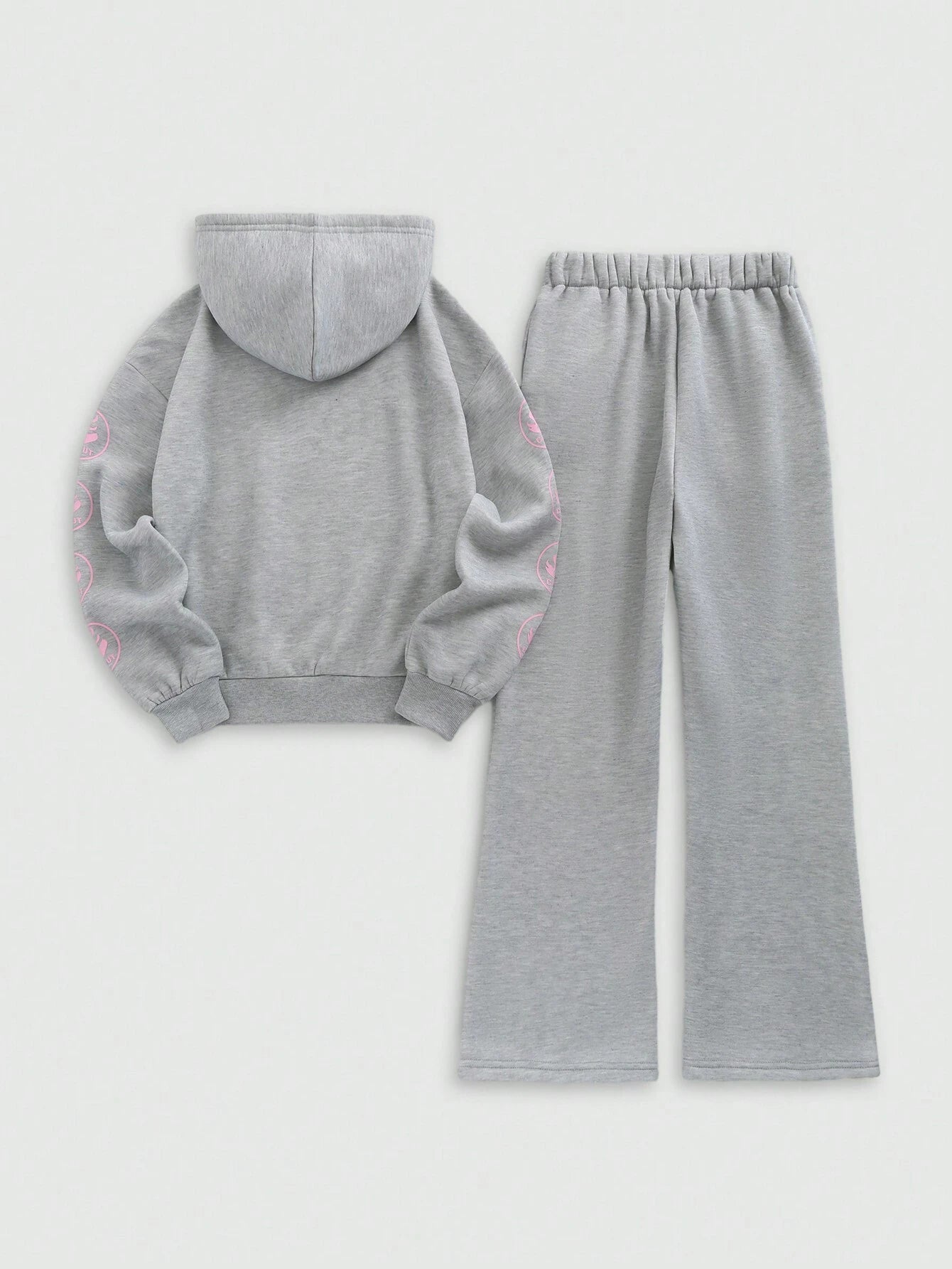 Streethx Hooded Sweatshirt and Pants Set with Printed Pattern