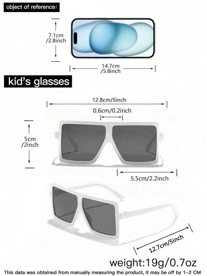 4 PCS Children'S 4-8Y Love Frame and Large Square Frame Fashion Glasses for Daily Outings and Dress Up