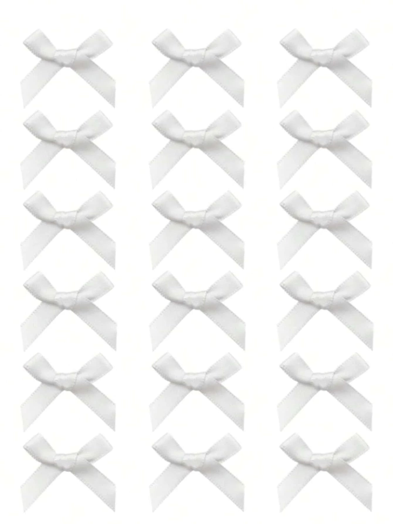 18Pcs Cute & Elegant White Ribbon Bow Hair Clips for Little Girls in Ballet Style