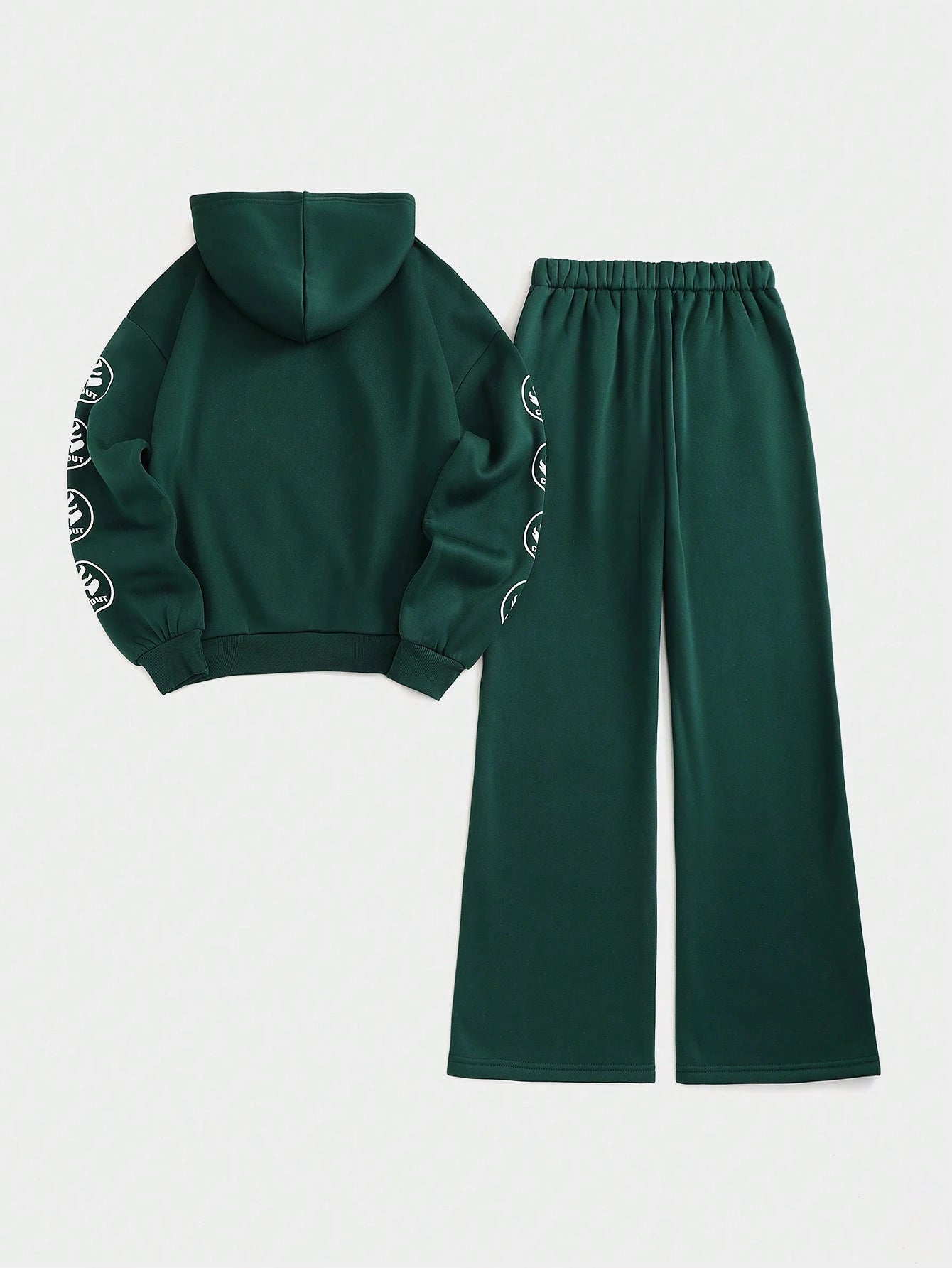 Streethx Hooded Sweatshirt and Pants Set with Printed Pattern