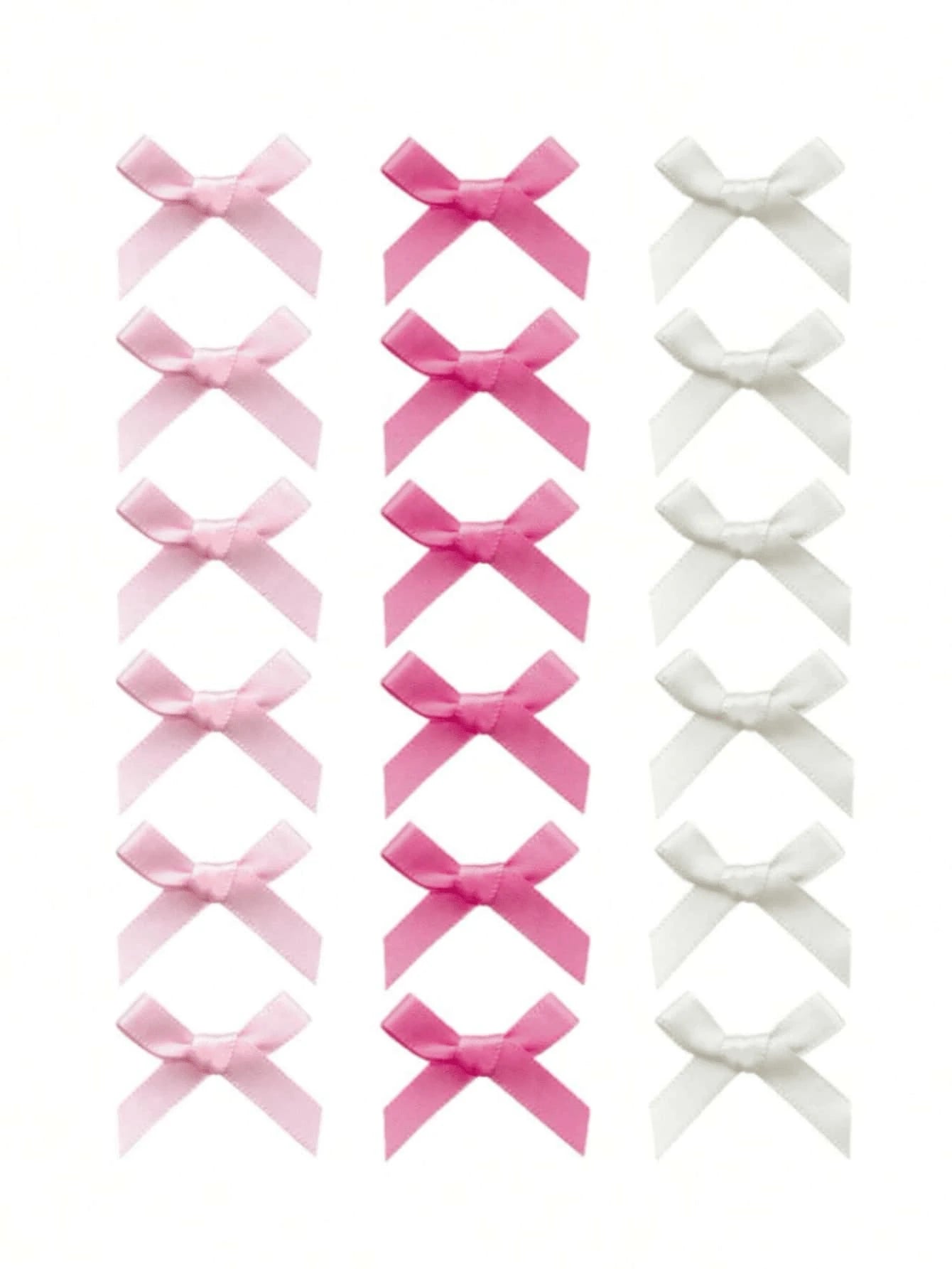 18Pcs Cute & Elegant White Ribbon Bow Hair Clips for Little Girls in Ballet Style