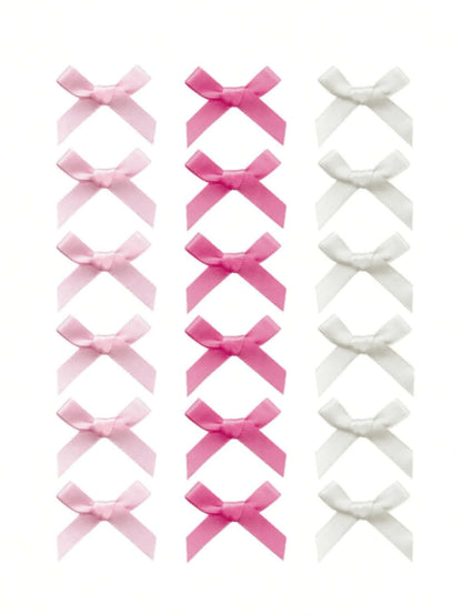 18Pcs Cute & Elegant White Ribbon Bow Hair Clips for Little Girls in Ballet Style