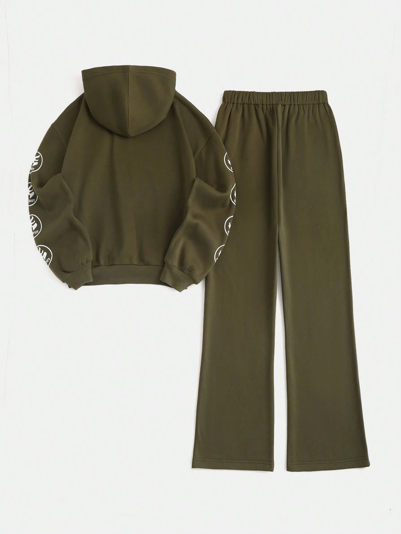 Streethx Hooded Sweatshirt and Pants Set with Printed Pattern