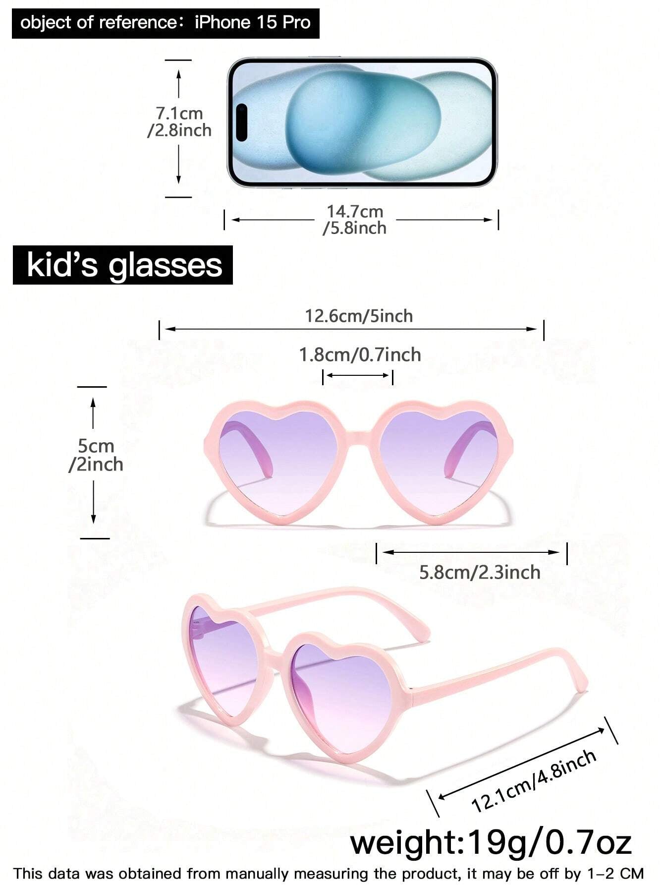 4 PCS Children'S 4-8Y Love Frame and Large Square Frame Fashion Glasses for Daily Outings and Dress Up