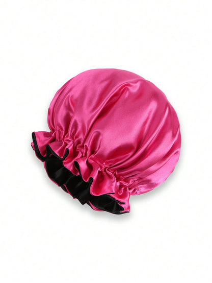 Color Block Satin Sleeping Hat Silk Bonnet Satin Bonnet Valentine'S Day