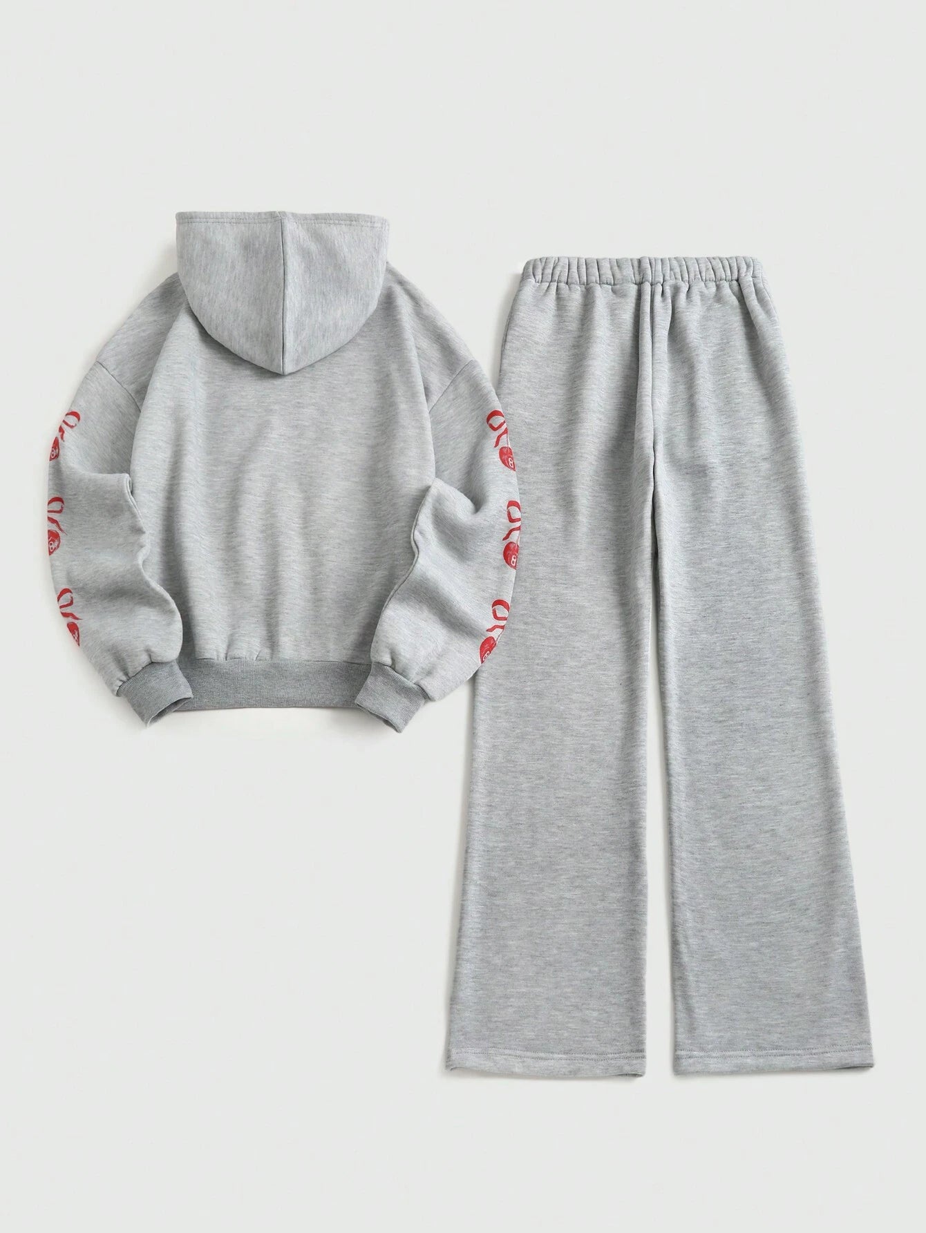 Streethx Hooded Sweatshirt and Pants Set with Printed Pattern