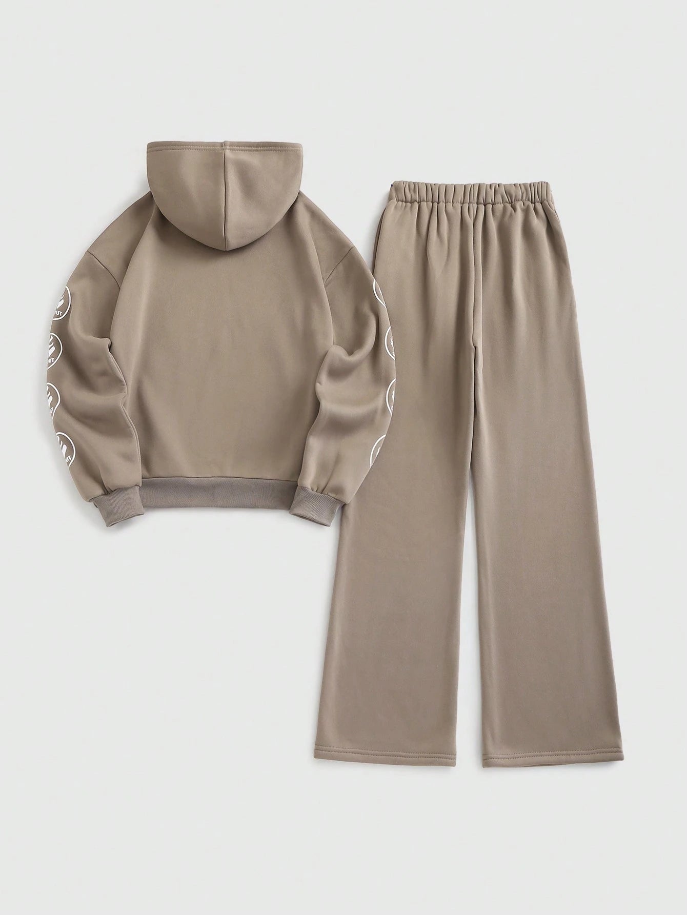 Streethx Hooded Sweatshirt and Pants Set with Printed Pattern