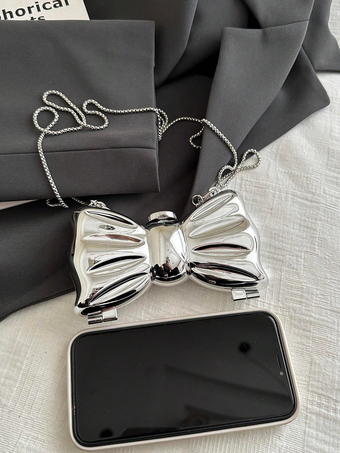 1Pc Acrylic Bow Shaped Mini Evening Bag, Women Fashion Chain Strap Crossbody Clutch Purse for Party and Date, Perfect for Party Wedding Prom Dinner/Banquet, Matching with Holiday Party Dress Evening Dress & Sequin Dress, Perfect Valentines Day Gift for Her, Perfectly Matching with New Years Outfit, Best Valentine'S Gift Choice Ever Valentines