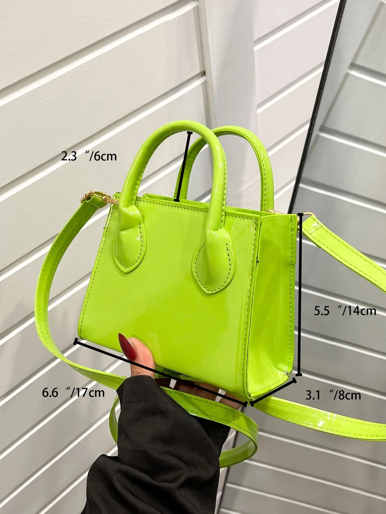 Valentine'S Day Gifts Mini Fashionable Solid Color PU Leather Handbag & Crossbody Bag, Lipstick Pouch