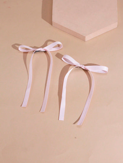 2Pcs Ballet Style Women'S Simple Ribbon Bow Hair Clip, Suitable for Any Occasion Cute Flower Clip Valentine'S Day Valentines