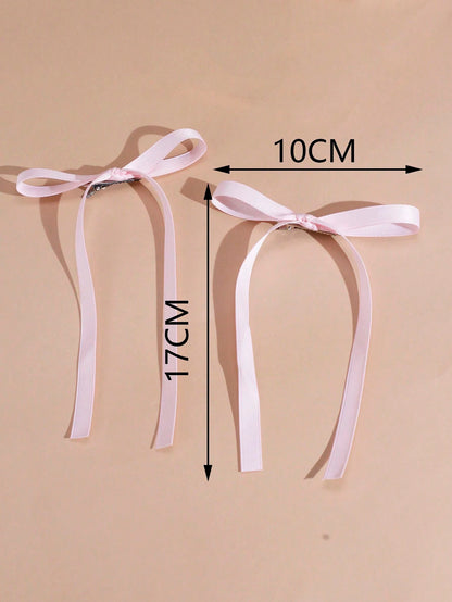 2Pcs Ballet Style Women'S Simple Ribbon Bow Hair Clip, Suitable for Any Occasion Cute Flower Clip Valentine'S Day Valentines