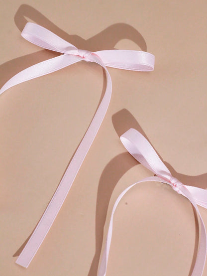 2Pcs Ballet Style Women'S Simple Ribbon Bow Hair Clip, Suitable for Any Occasion Cute Flower Clip Valentine'S Day Valentines