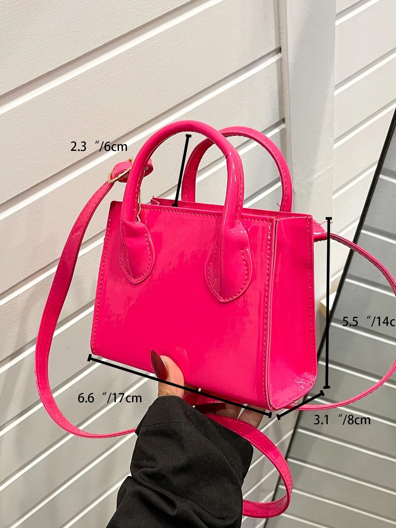 Valentine'S Day Gifts Mini Fashionable Solid Color PU Leather Handbag & Crossbody Bag, Lipstick Pouch