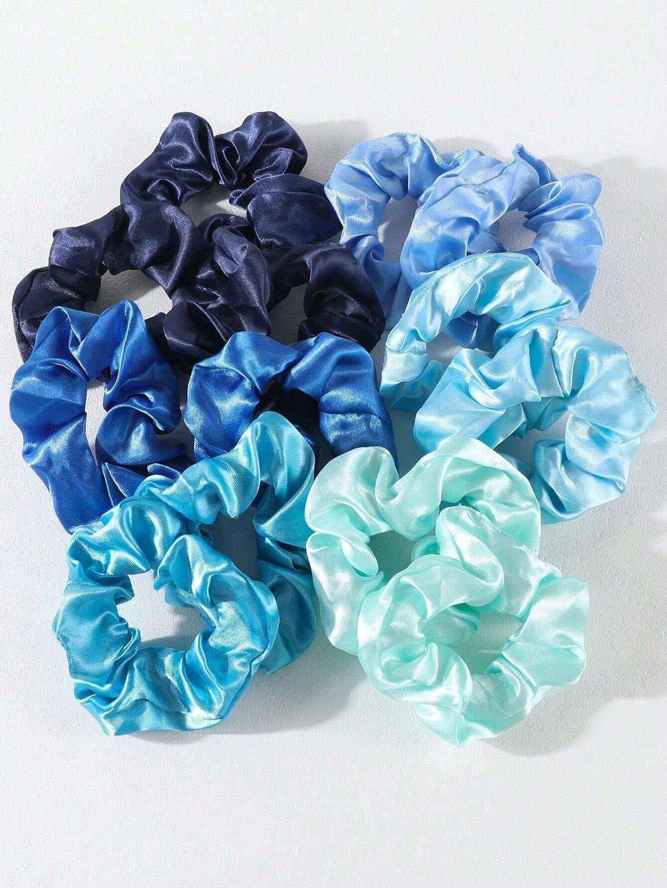 30 Pcs Random Color Satin Scrunchies Hair Ties for Girls, Elastic Hair Bands with Colorful Ribbons, Ponytail Holders for Daily Use