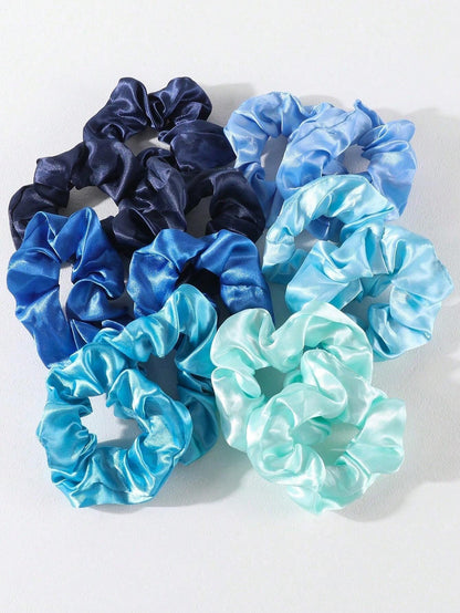 30 Pcs Random Color Satin Scrunchies Hair Ties for Girls, Elastic Hair Bands with Colorful Ribbons, Ponytail Holders for Daily Use