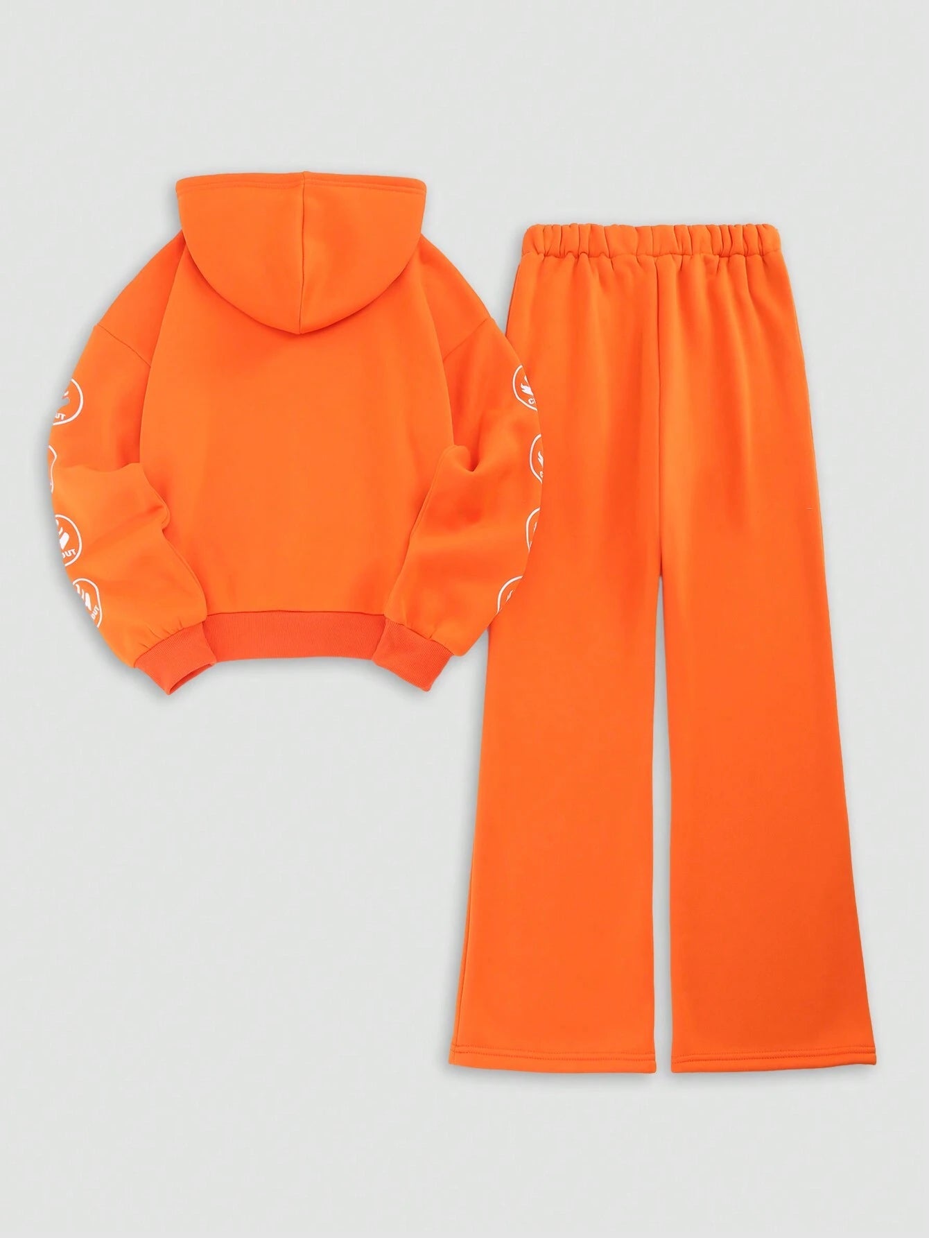 Streethx Hooded Sweatshirt and Pants Set with Printed Pattern