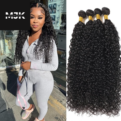 Loose Deep Wave Bundles Human Hair 4 Bundles 20 22 24 26 Inch 100% Unprocessed Brazilian Virgin Human Hair Bundles, Loose Deep Wave 4 Bundles, Can Be Dyed and Bleached Natural Black