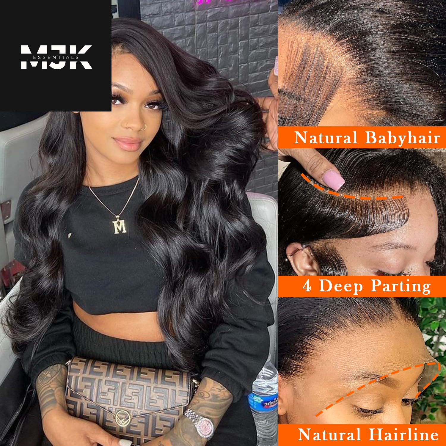 28 Inch Body Wave Lace Front Wigs Human Hair 13X4 HD Transparent Lace Frontal Wigs Human Hair 180% Density Glueless Wigs Pre Plucked with Natural Hairline Baby Hair Wigs for Black Women