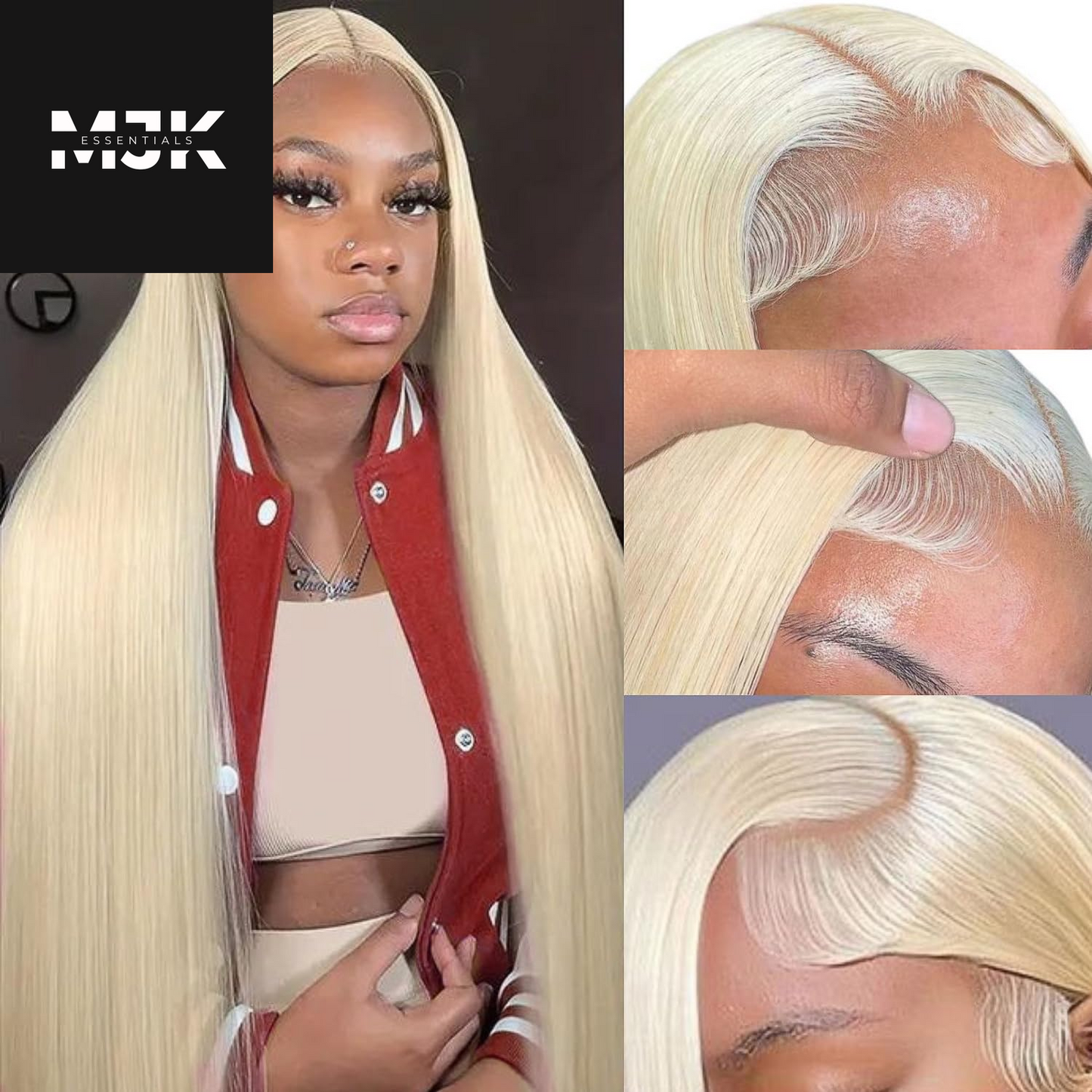 26 Inch 613 Lace Front Wig Human Hair 13X4 Blonde Straight HD Transparent Lace Frontal Wigs Human Hair Pre Plucked with Baby Hair 180% Density Blonde Glueless Wigs Human Hair