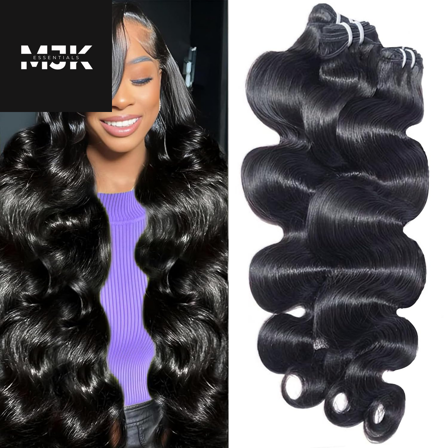 Body Wave Bundles Human Hair 18 20 22 24 Inch 12A Human Hair Bundles 100% Unprocessed Brazilian Raw Virgin Hair Extensions 4 Bundles Weave Bundles Natural Black