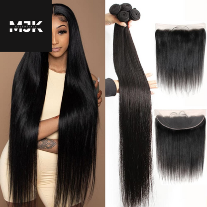 12A Straight Bundles Human Hair (22 24 26 28 Inches, Straight 4 Bundles) 100% Unprocessed Brazilian Virgin Straight Human Hair Bundles Natural Color Raw Hair