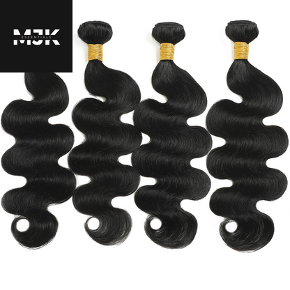 Body Wave Bundles Human Hair 18 20 22 24 Inch Human Hair Bundles 100% Unprocessed Brazilian Virgin Hair 4 Bundles Human Hair Quick Weave Deals Human Hair Extensions for Women Natural Color