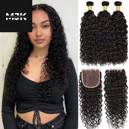 Loose Deep Wave Bundles Human Hair 4 Bundles 20 22 24 26 Inch 100% Unprocessed Brazilian Virgin Human Hair Bundles, Loose Deep Wave 4 Bundles, Can Be Dyed and Bleached Natural Black