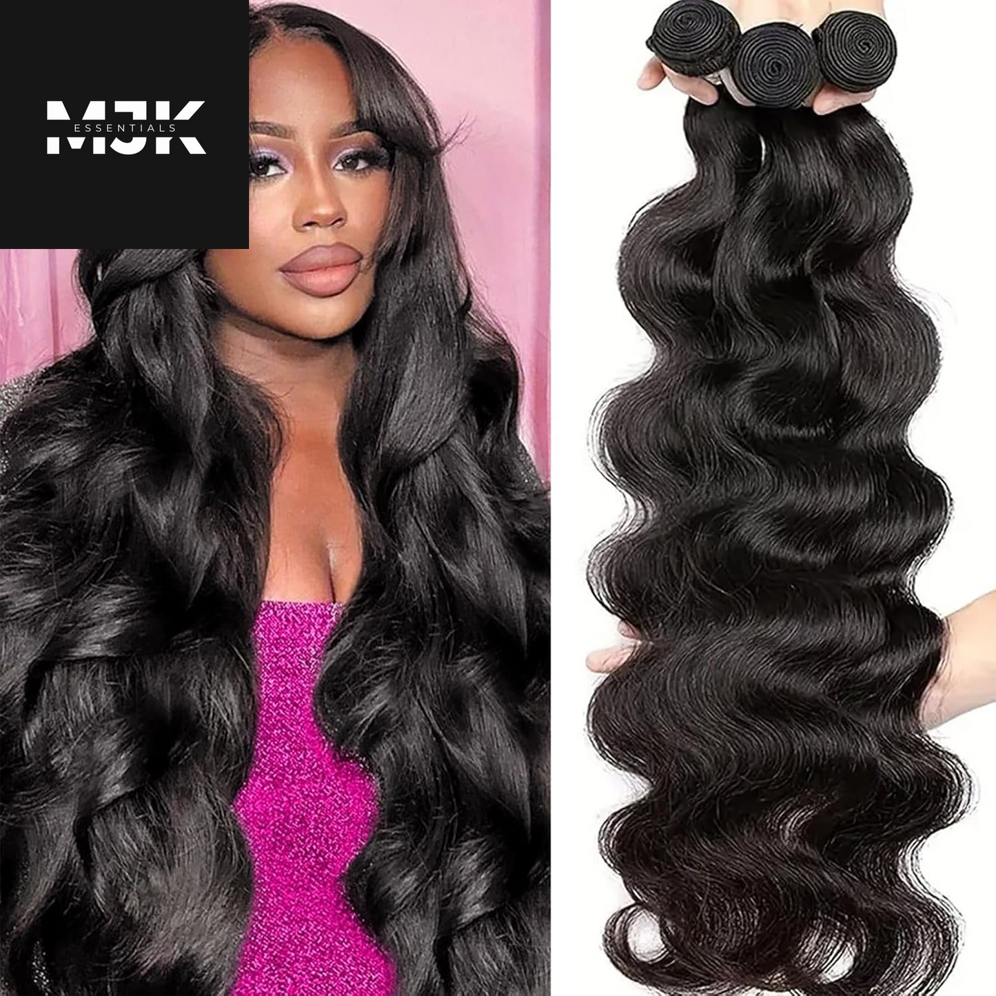 Human Hair Body Wave 4 Bundles 14 16 18 20 Inch 12A 100% Unprocessed Myanmar Soft and Full Double Welf Quick Wave Natural Color Human Hair Extensions for Women