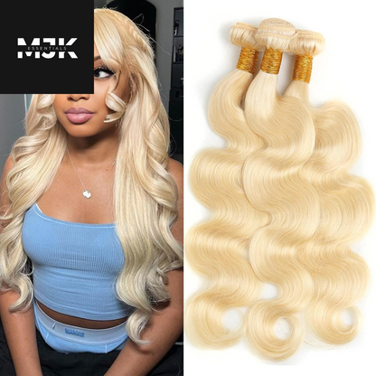 613 Bundles Human Hair 16 18 20 Inch Blonde Body Wave Bundles Human Hair 100% Unprocessed 12A Virgin Human Hair 3 Bundles 613 Body Wave Human Hair Weave Extensions