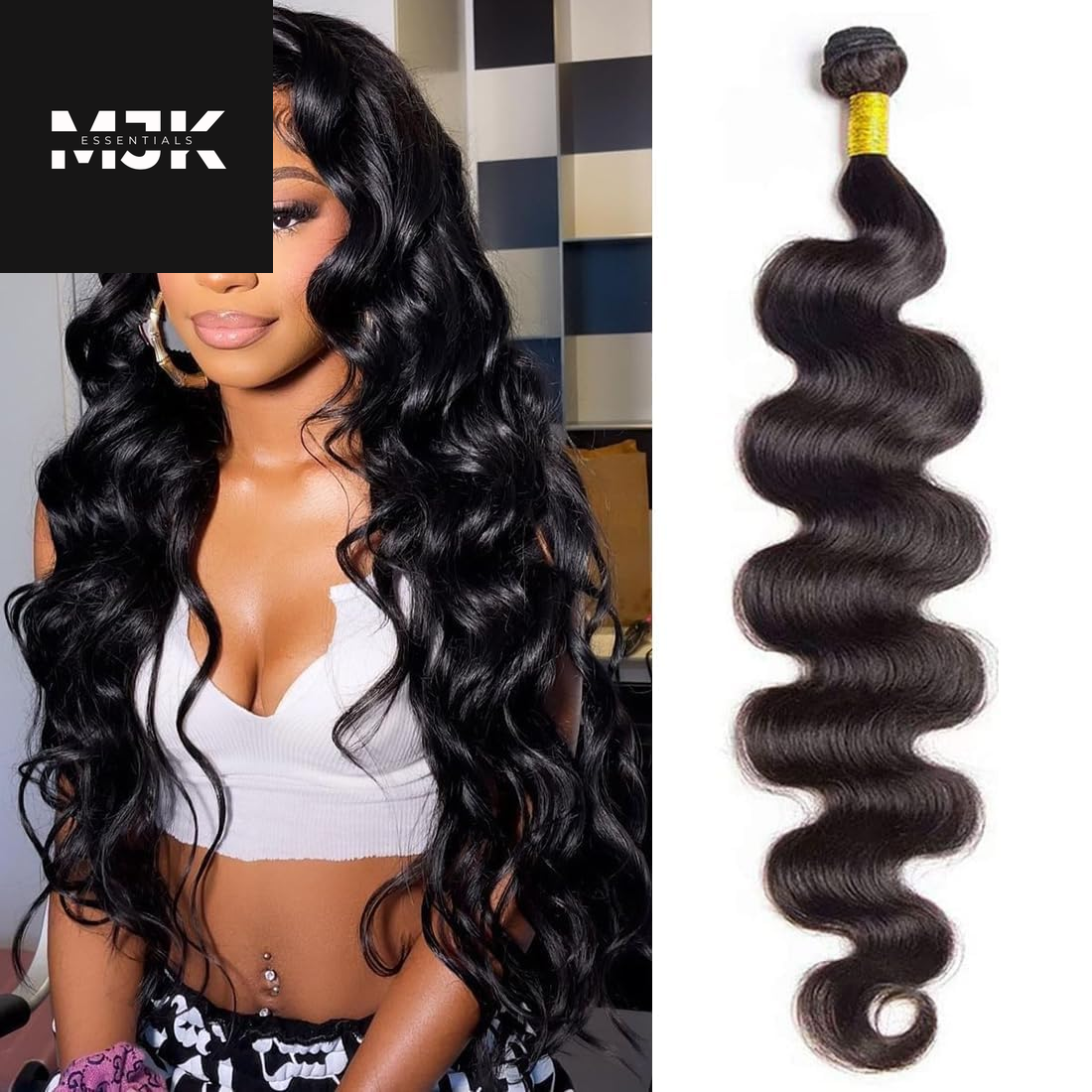 12A Human Hair Bundles 20 22 24 26 Inch Body Wave Bundles Human Hair 100% Unprocessed Brazilian Virgin Hair 4 Bundles Deals Human Hair Extensions Quick Weave Bundles Human Hair Natural Black