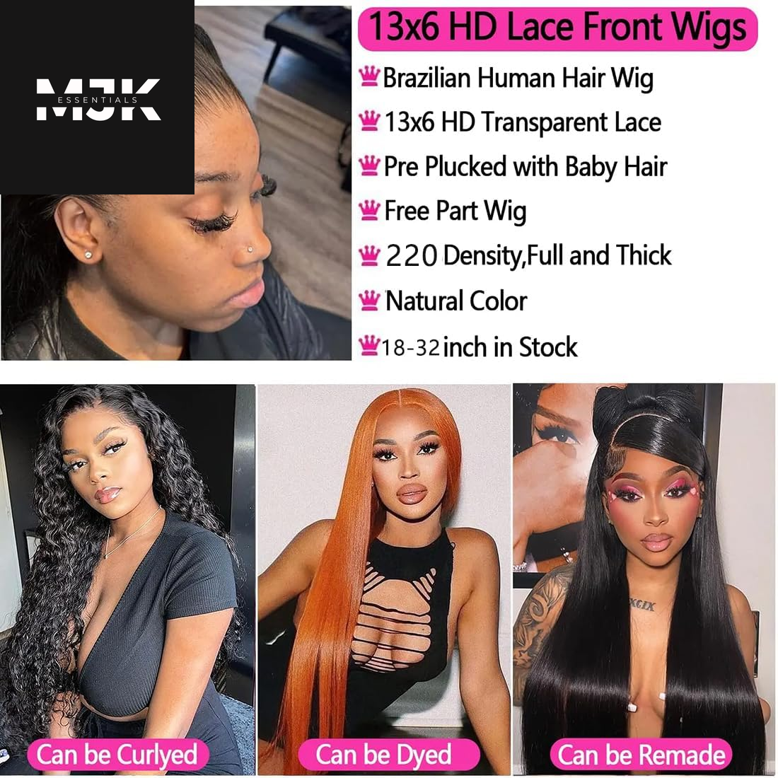 Straight Wigs Human Hair 30 Inch 13X6 Lace Front Wigs Human Hair 12A 200 Density Hd Transparent Straight Lace Front Wigs Human Hair Pre Plucked Bleached Tiny Knots Real Lace Frontal Wigs for Women