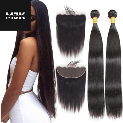 Human Hair Bundles Straight 3 Bundles Human Hair 24 26 28 Inch 100% Unprocessed 12A Brazilian Virgin Hair Bundles Weave Straight Human Hair Extensions