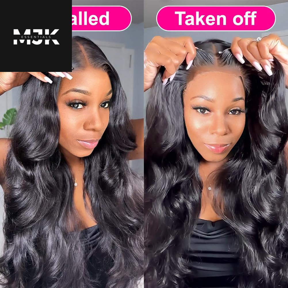 28 Inch 5X5 HD Lace Closure Wigs Human Hair Wear and Go Glueless Wigs Human Hair Pre Plucked Pre Cut 180% Density Body Wave Lace Front Wigs Human Hair for Women