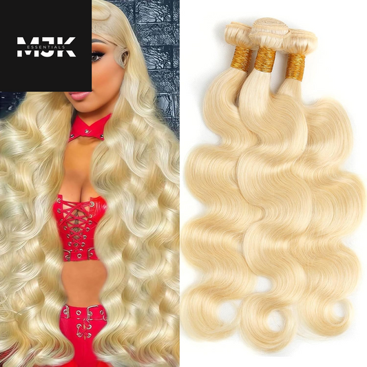 613 Bundles Human Hair 16 18 20 Inch Blonde Body Wave Bundles Human Hair 100% Unprocessed 12A Virgin Human Hair 3 Bundles 613 Body Wave Human Hair Weave Extensions